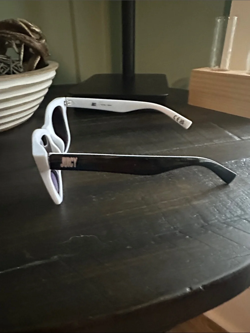 Juicy Couture Black and White Isaac Wayfarer Sunglasses